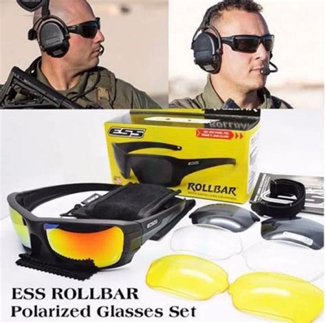 Ess Rollbar Black Khaki Camouflage Shooting Glasses 4 Lens Polarized Military Goggles Sunglasses