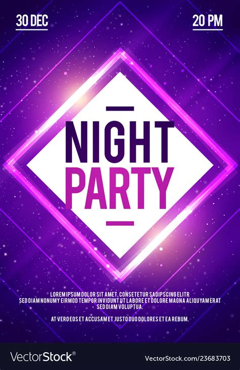 Dj Dance Poster Design Disco Night Party Vector Image