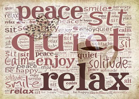 Peace And Quiet Typography Digital Art By Terry Fleckney