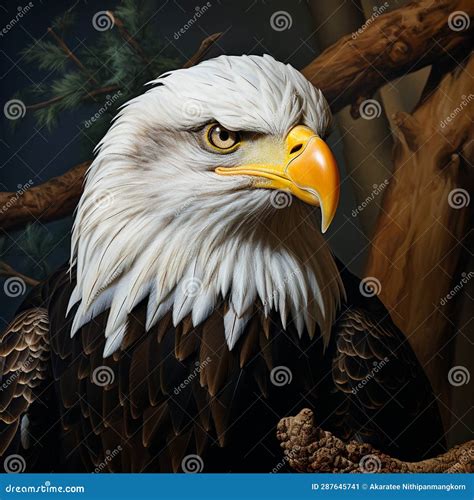 Mature American Bald Eagle Portrait Of Wildlife Stock Image Image Of