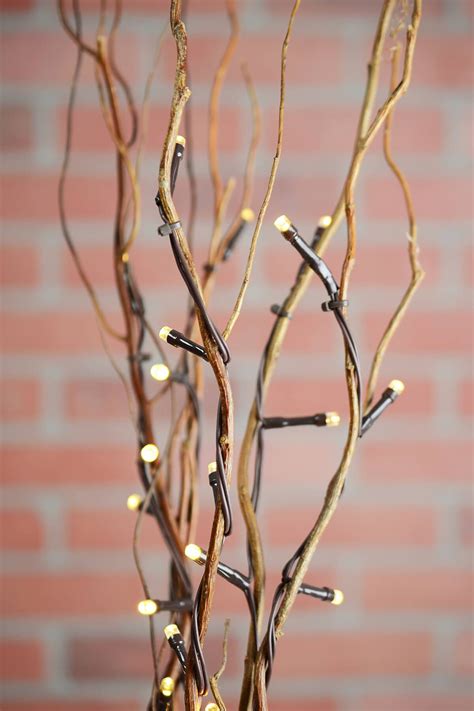 5 Battery Operated Natural Willow Lighted Branches Warm White 39