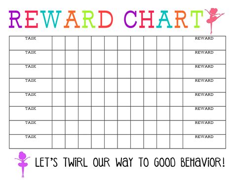 Printable Reward Chart The Girl Creative Regarding Blank Reward Chart