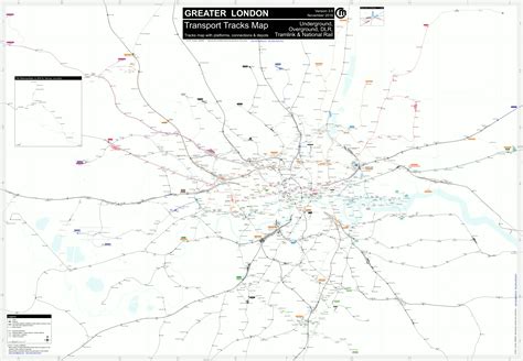 Detailed Map Of London Tube Underground Overground Dlr Tramlink