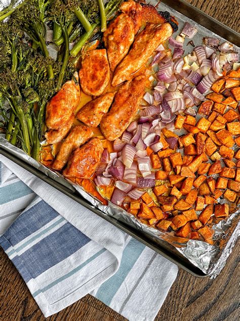 Sheet Pan Bbq Chicken And Vegetables Sweet Savory And Steph