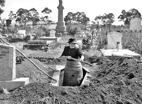 Josephine Smith Digging A Grave At The Drouin Cemetery Victoria 1944