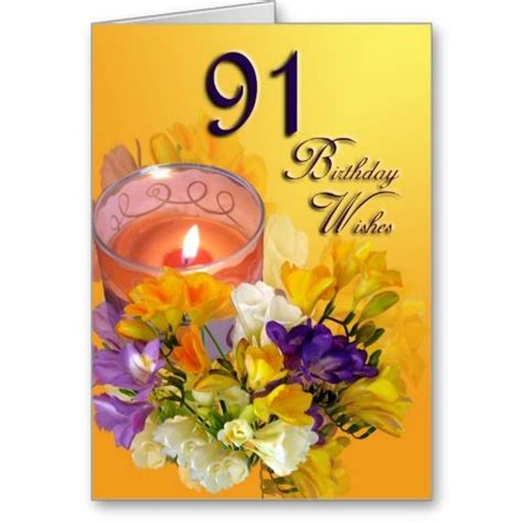 Big Save On Freesias 91st Birthday Wishes Greeting Card Freesias 91st