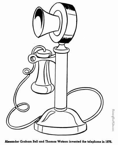 Telephone Coloring Pages Bell History Invented American