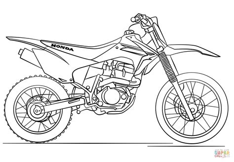 This bike lane icon is in colored outline style available to download as png, svg, ai, eps, or base64 file is part of lane icons family. Honda Dirt Bike Coloring Page | Free Printable Coloring ...