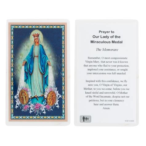 Large Miraculous Medal And Prayer Card The Catholic Company