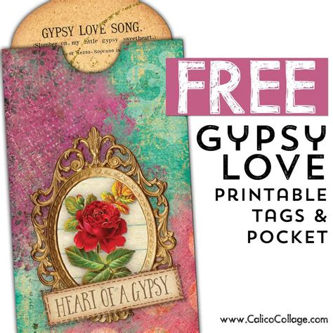 Free Gypsy Love Printable Tags And Pocket Free Paper Printables