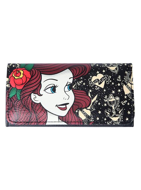 If you may be saying why, this information is completely invalid and. http://www.hottopic.com/product/disney-the-little-mermaid-ariel-tattoo-flap-wallet/10392337.html ...