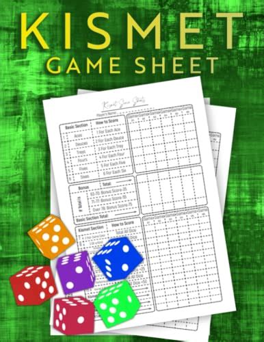Kismet Game Sheet 120 Large Kismet Score Pages Kismet Dice Game