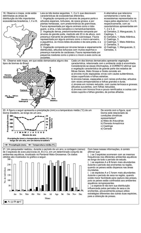 Atividades Biomas Brasileiros Atividades De Geografia