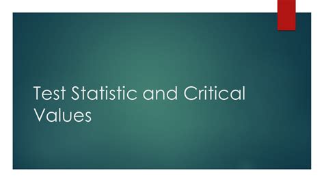Test Statistic And Critical Values Youtube