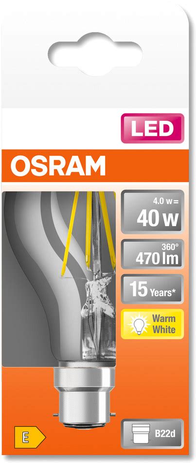 OSRAM LED Retrofit CLASSIC A 40 CL 4 W 2700 K B22d günstig bei LTT