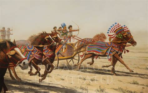 The Chariot Team Of Ramesses Ii Charging Into Battle 13th Century Bc