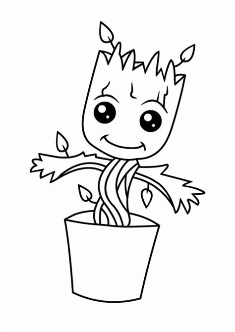 The last jedi and baby groot from guardians of the galaxy vol.2. Baby Groot Coloring Page Beautiful Pin by Tina Ecklund On ...