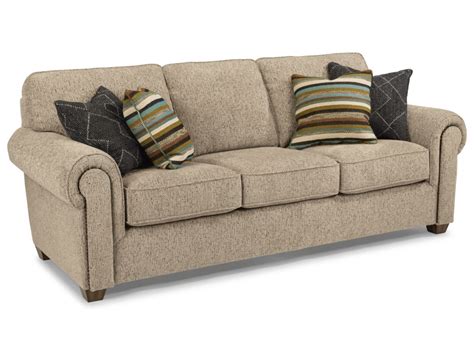 Flexsteel Carson Customizable Sofa With Rolled Arms Darvin Furniture