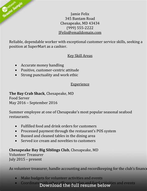Bear in mind it is not the story of your life. How to Write a Perfect Cashier Resume (Examples Included)
