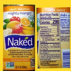 Naked Juice Nutrition Label 1stadenium