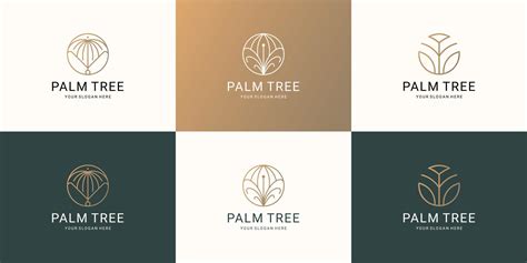 Set Of Minimalist Palm Tree Logo Design 19497099 Vector Art At Vecteezy