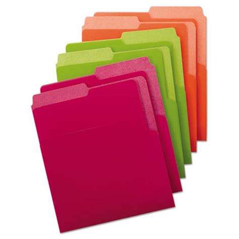 Organized Up Heavyweight Vertical File Folders Assorted Bright Tones