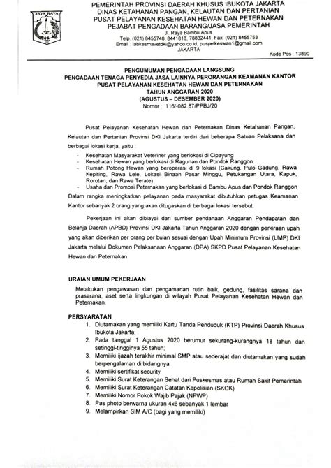 Bertakwa kepada tuhan yang maha esa. Lowongan Kerja Pusyankeswanak Dinas Ketahanan Pangan ...