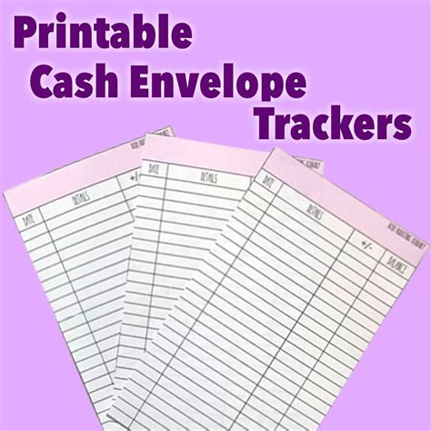 Printable Cash Envelope Tracker Etsy Uk