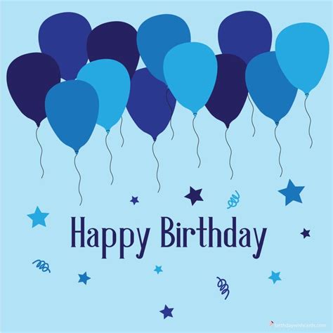 Blue Theme Birthday Wish Card Birthday Wishes Cards Happy Birthday