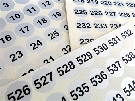 Silver 25mm Round Consecutive Sequential Number Labels Numbering