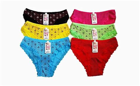 120 Units Of Women Cotton Panties Briefs With Anchor Assorted Colors