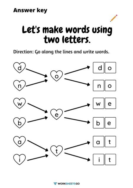 Two Letter Words Worksheets Worksheetsgo