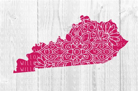 Kentucky Ky State Floral Mandala Svgdxfepspngpdf By Wispy