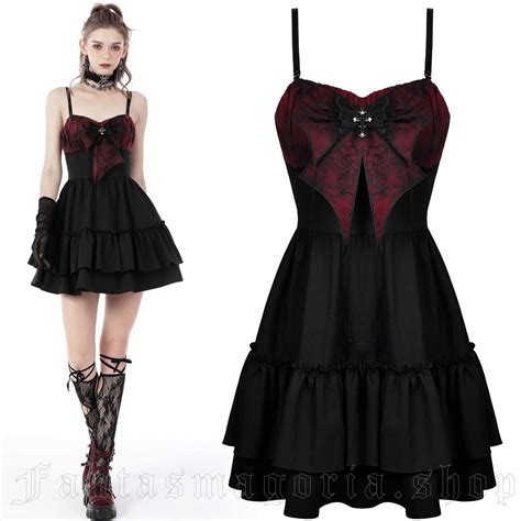 Women`s Romantic Gothic Black Dress