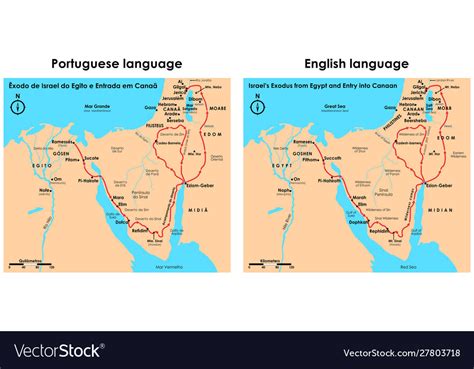 Exodus Israel From Egypt And Entry Into Canaan Vector Image