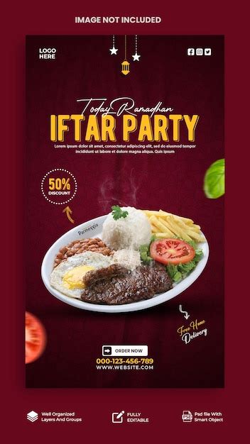 Premium Psd Psd Ramadan Party Food Banner Design