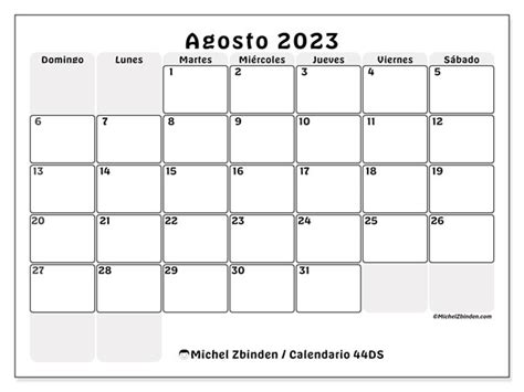 Calendario Agosto De 2023 Para Imprimir “56ds” Michel Zbinden Mx