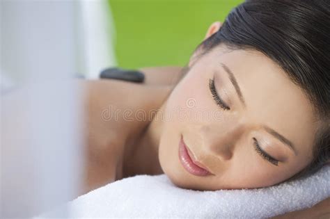 Woman Relaxing Having Hot Stone Treatment Massage Stock Image Image Of Pure Healthy 21929189