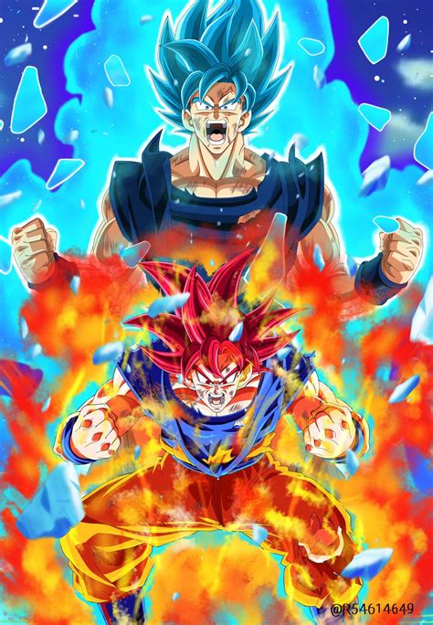 Goku Powers Up By Transforming From His Super Saiyan God Form To His