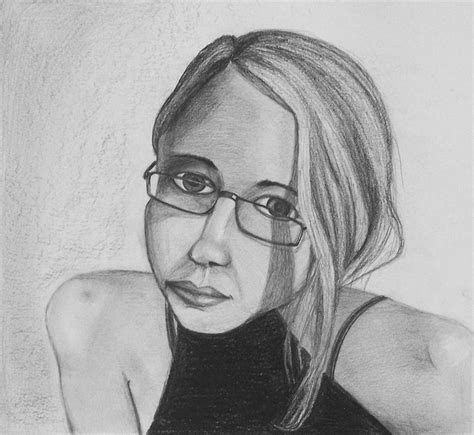 Girl With Glasses Drawing By Donovan Hubbard