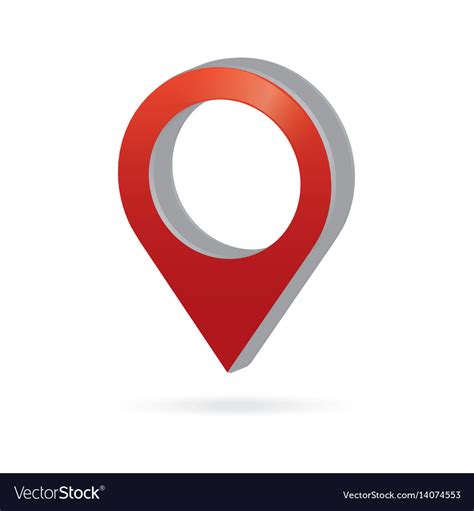 3d Metal Red Map Pointer Icon Marker Gps Location Vector Image