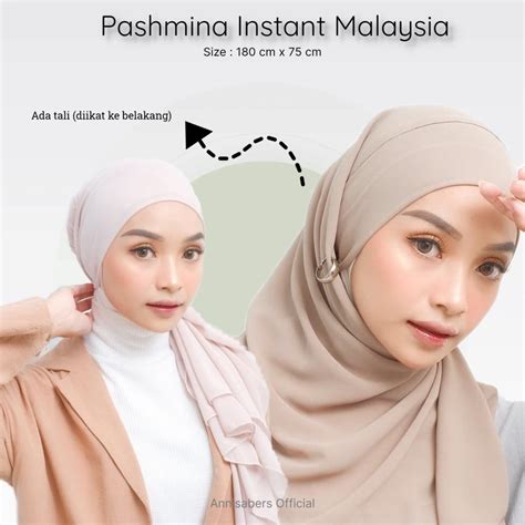 Jual Pashmina Malaysia Pashmina Malaysian Shawl Pashmina Instan Malaysia Shopee Indonesia