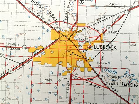 Antique Lubbock Texas 1954 Us Geological Survey Topographic Etsy Uk