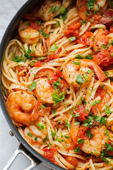 Spicy Shrimp Pasta With Tomatoes And Garlic Recipe Little Spice Jar