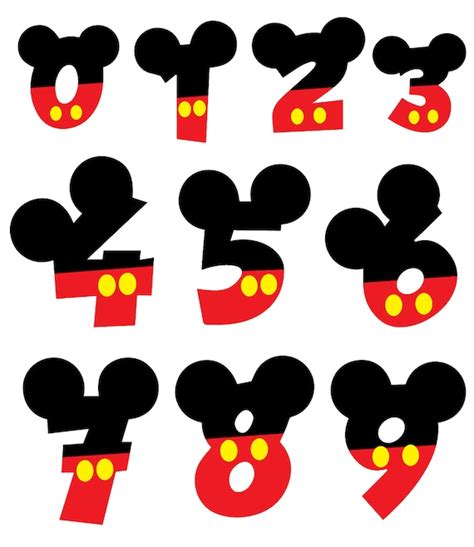 Fuente Y Números De Mickey Mouse Etsy España