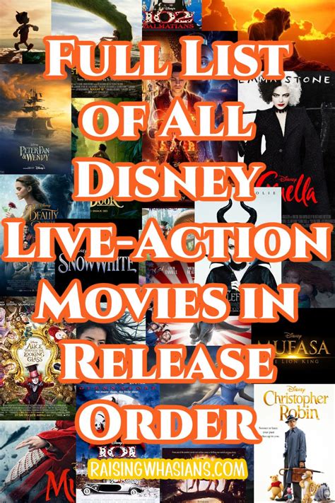 All Disney Live Action Movies In Order List By Release Date