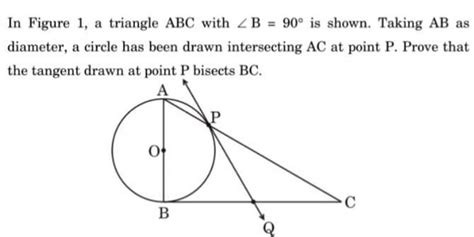 in figure 1 a triangle abc with ∠b 90∘ is shown taking ab as diameter