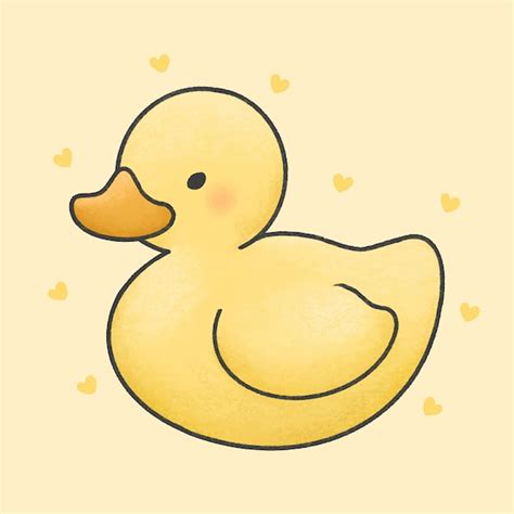 Premium Vector Cute Duck Cartoon Hand Drawn Style