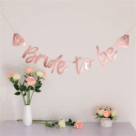 Rose Gold Silver Bride To Be Gold Banner For Bachelorette Party Bridal