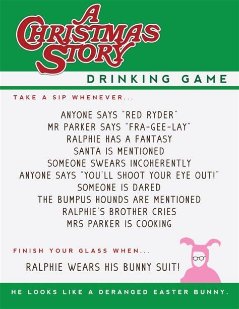 A Christmas Story Drinking Game Movie Drinking Games Drinking Games Christmas Drinking